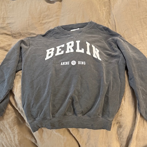 Anine Bing Charcoal Berlin Crewneck - Picture 1 of 1